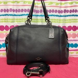 COACH PEBBLED LEATHER LENOX CONVERTIBLE SATCHEL